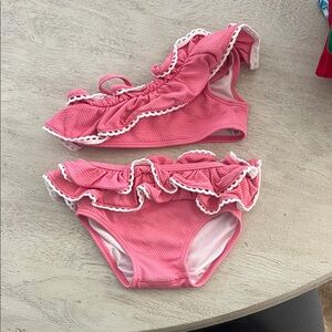 Janie and Jack Pink Ruffled Diaper Cover Set